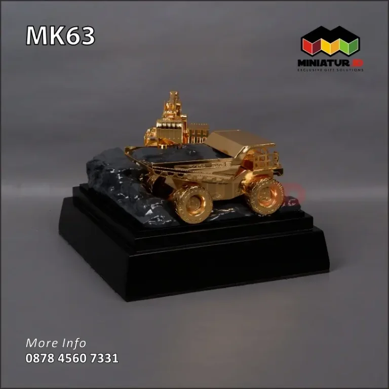 MK63 Miniatur Logam Kendaraan Alat Berat Dump Truck & Excavator