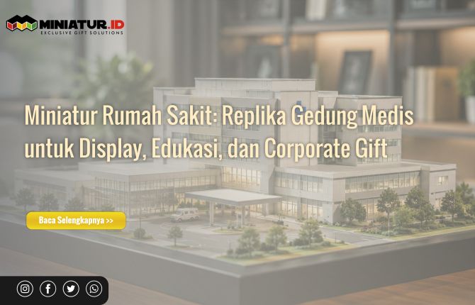 Miniatur Rumah Sakit Replika Gedung Medis untuk Display