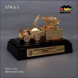 MK65 Miniatur Kendaraan Alat Berat Excavator & Dump Truck