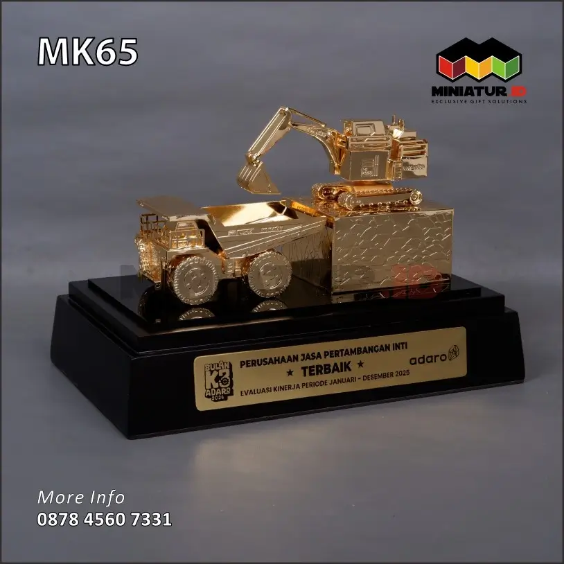 MK65 Miniatur Kendaraan Alat Berat Excavator & Dump Truck